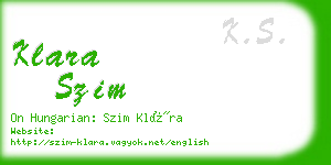 klara szim business card